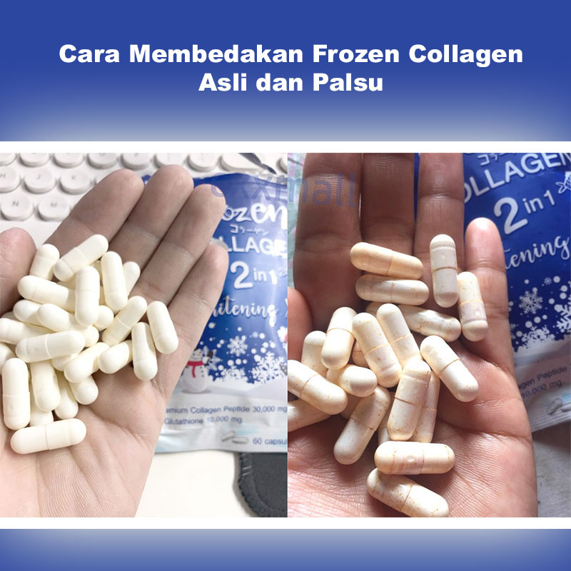 cara membedakan frozen collagen 2in1 asli dan palsu